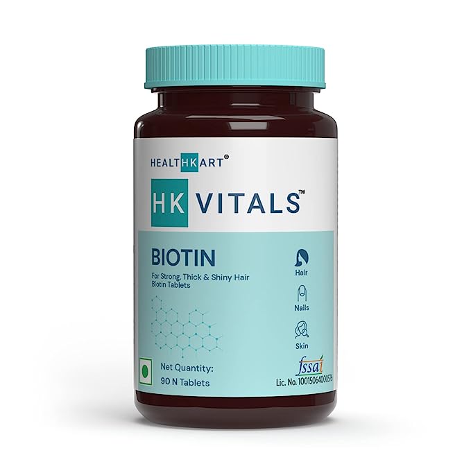 HealthKart Vitals Biotin 10000mcg Tablet (Bottle of 90 tablets)